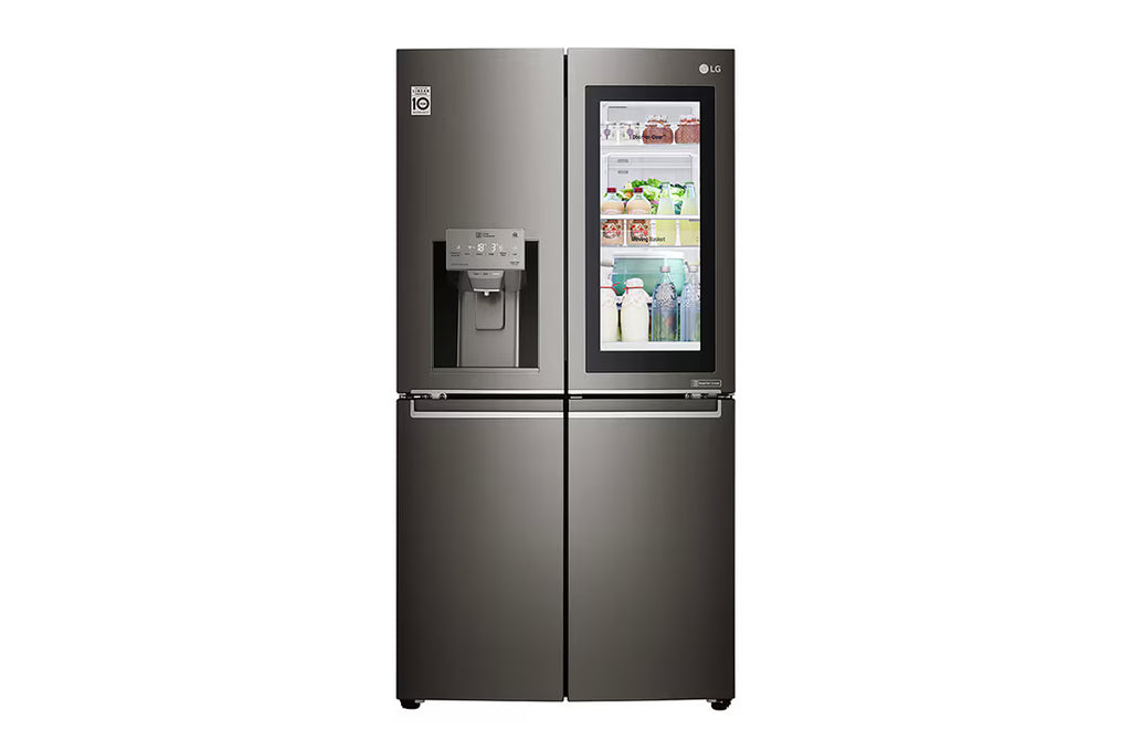 LG Refrigerator 4 Doors, Instaview Knock Knock, 423 Liters, GR-X24FMKBL