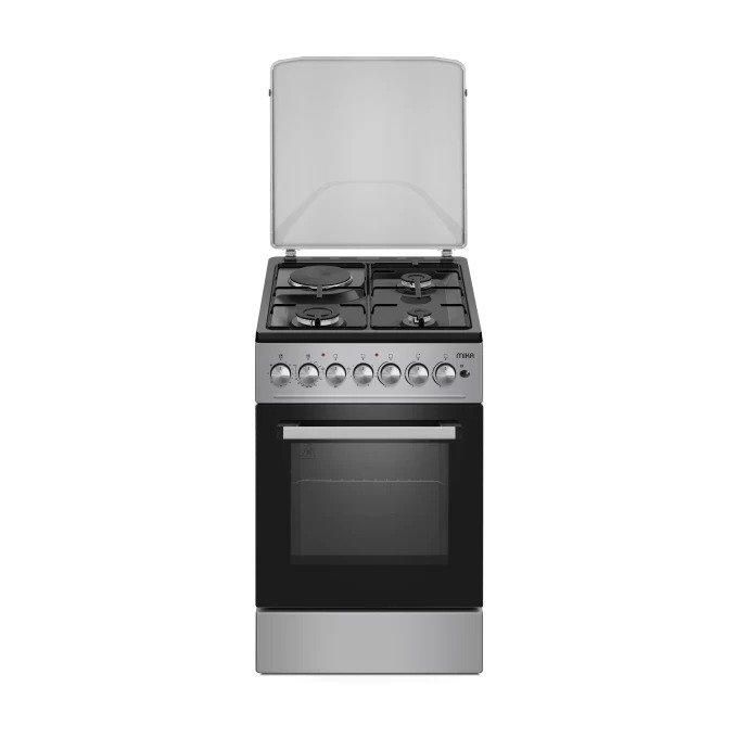 Luxell Freestanding cooker, 4 Burner 58x58cm - Euro Burner, Auto Ignition, Lamp,LF66GG40, White|Black|Grey