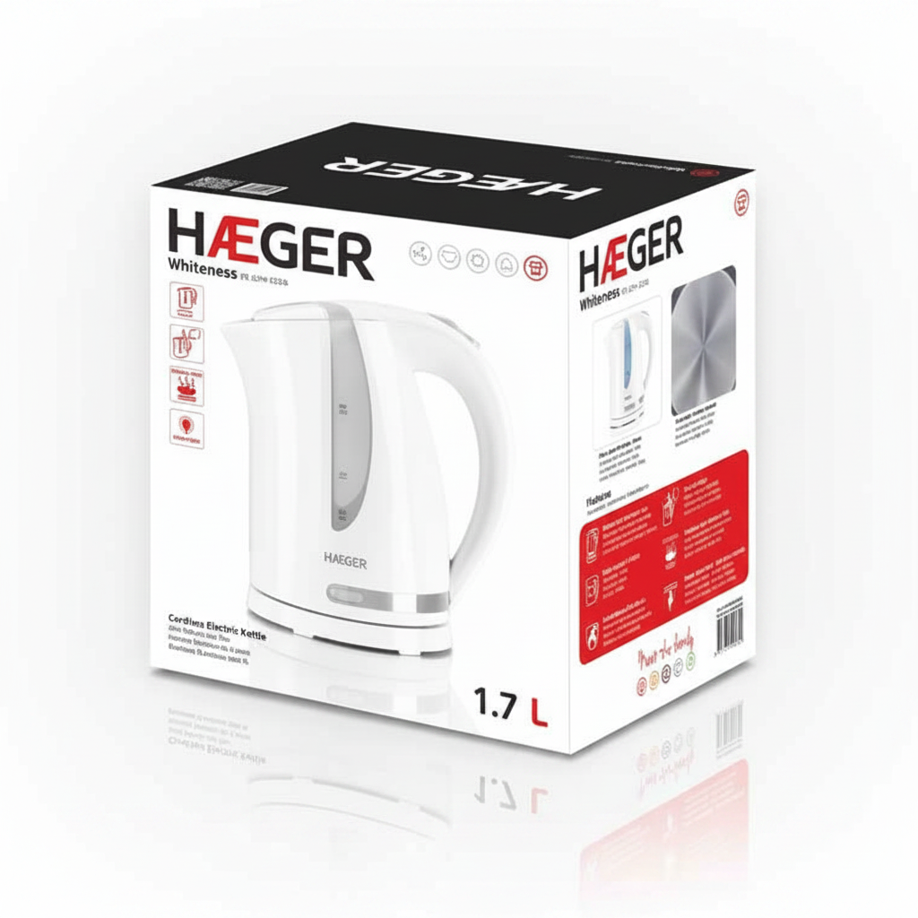 HAEGER Kettle Whiteness Electric – 1.7L, 2200W | EK-22W.022A