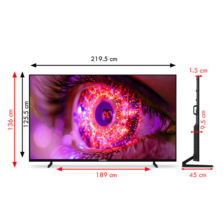 تلفزيون KB ELEMENTS الذكي QLED 4K مقاس 100 بوصة بنظام WebOS، تصميم بدون إطار (ELT100WQ8DE)