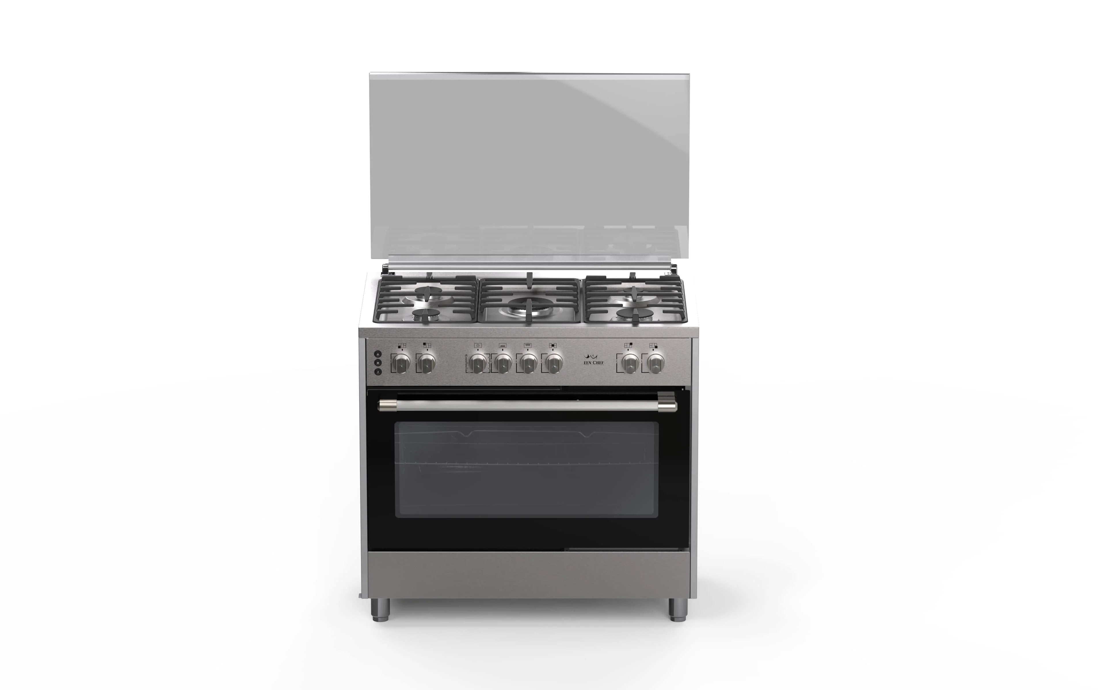طباخ غاز قائم بذاته من كوين شيف 90 سم، OG-9050S/S شبه احترافي قياسي، ستانلس ستيل