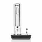 Haeger Corkscrew Milano Electric Rechargeable– INOX, LED Indicator, Deluxe Case, Foil Cutter & Charging Base, WO-OSC.006A