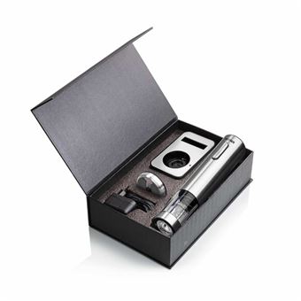 Haeger Corkscrew Milano Electric Rechargeable– INOX, LED Indicator, Deluxe Case, Foil Cutter & Charging Base, WO-OSC.006A