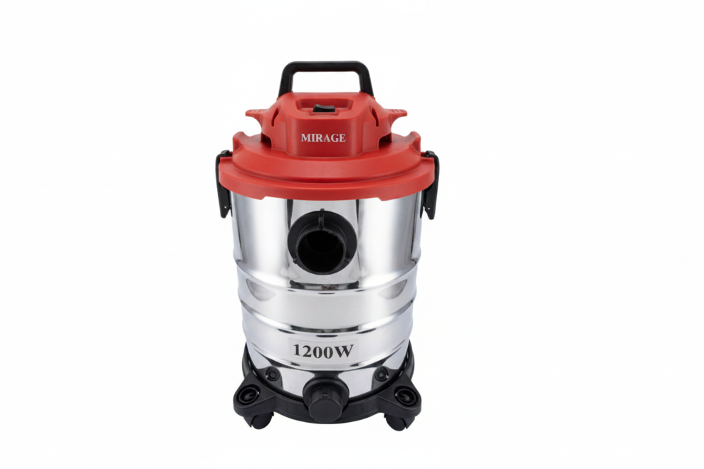 Mirage Barrel Vacuum Cleaner Wet & Dry 1200W – 30L | HEPA | Red | M-CV30L