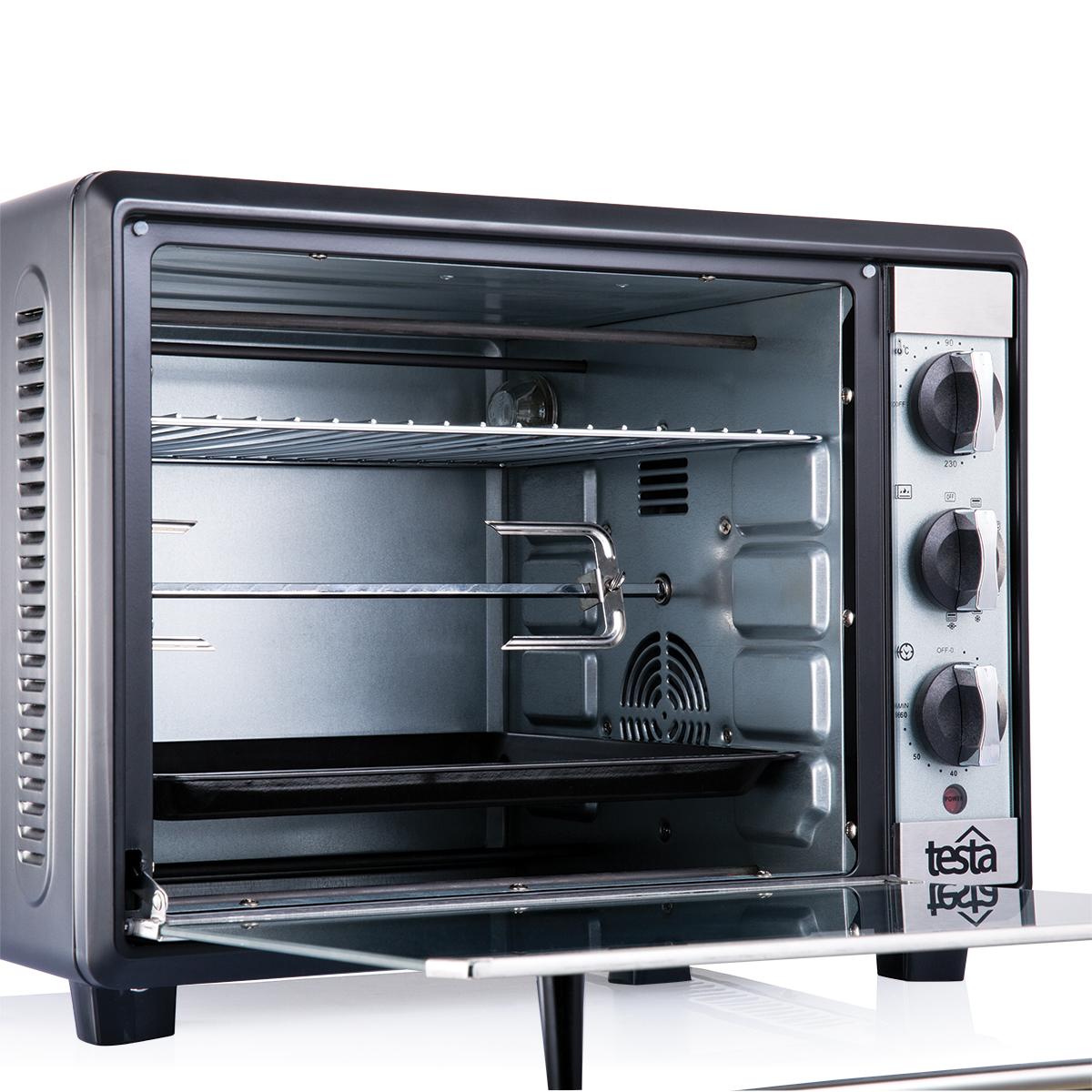 فرن كهربائي 1500 واط 35 لتر - مزود بتقنية الحمل الحراري وشواية دوارة