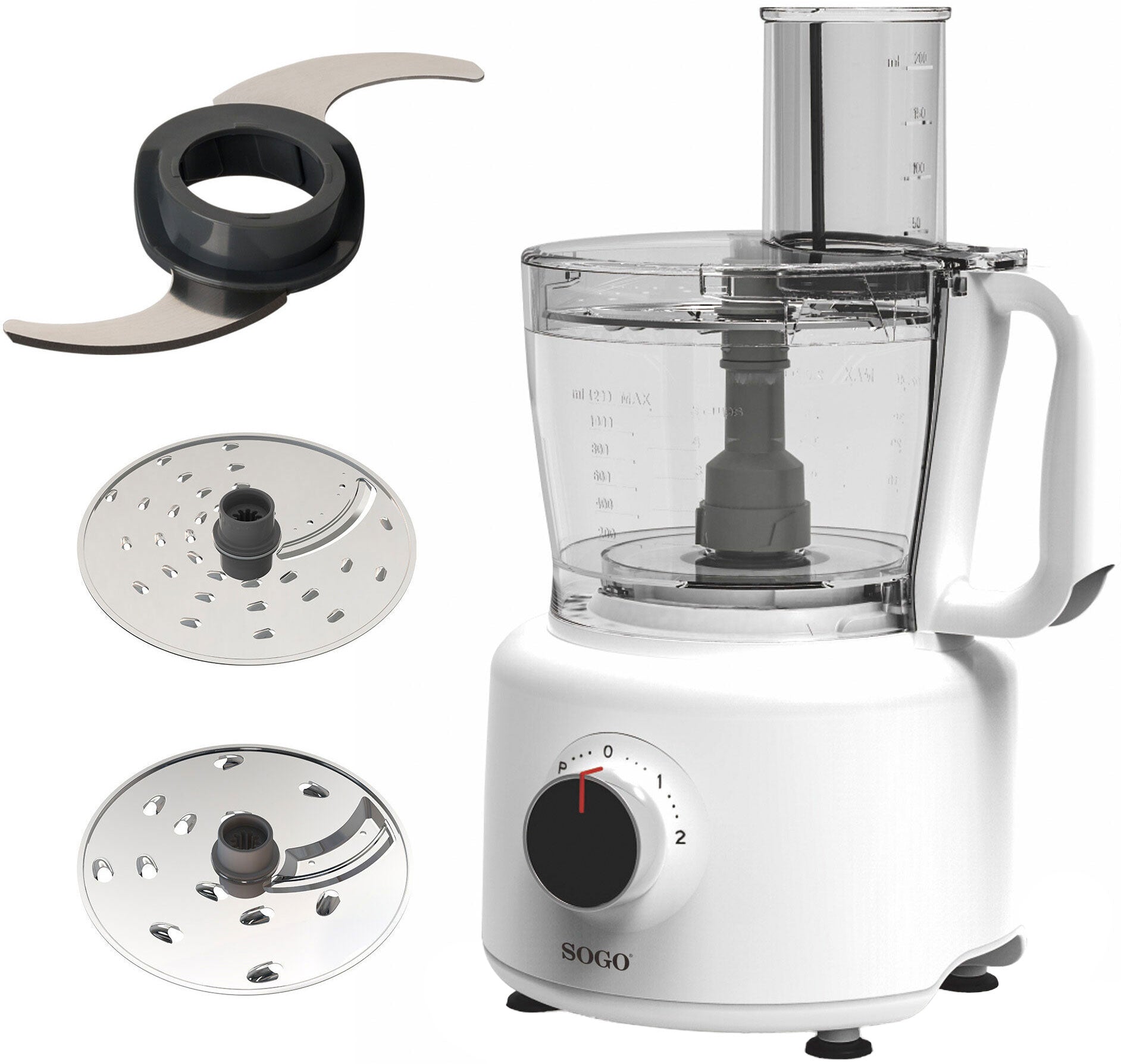 Sogo Food Processor Master 800 – 2L, 3 Attachments, Ice Crush | BAT-SS-14570