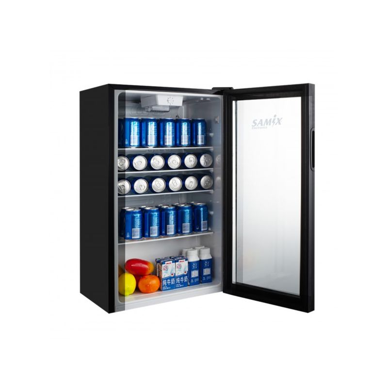Mirage Fridge Beverage cooler Showcase Glass Door Defrost Fridge Black | MR-SC92