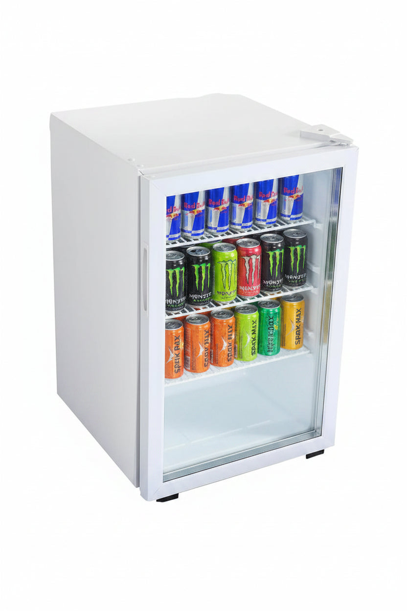 Mirage beverage cooler Showcase Glass Door Defrost Fridge White | MR-SC92W