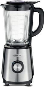 Kenwood Glass Blender 1000W | 2L Glass Jar, 2 Grinder Mills, Ice Crush, Black/Silver | BLM45.720SS
