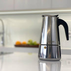 Haeger Espresso INOX Moka Pot 6 Cups – 18/10 Stainless Steel, All Hobs, Dishwasher Safe, CP-06S.001A
