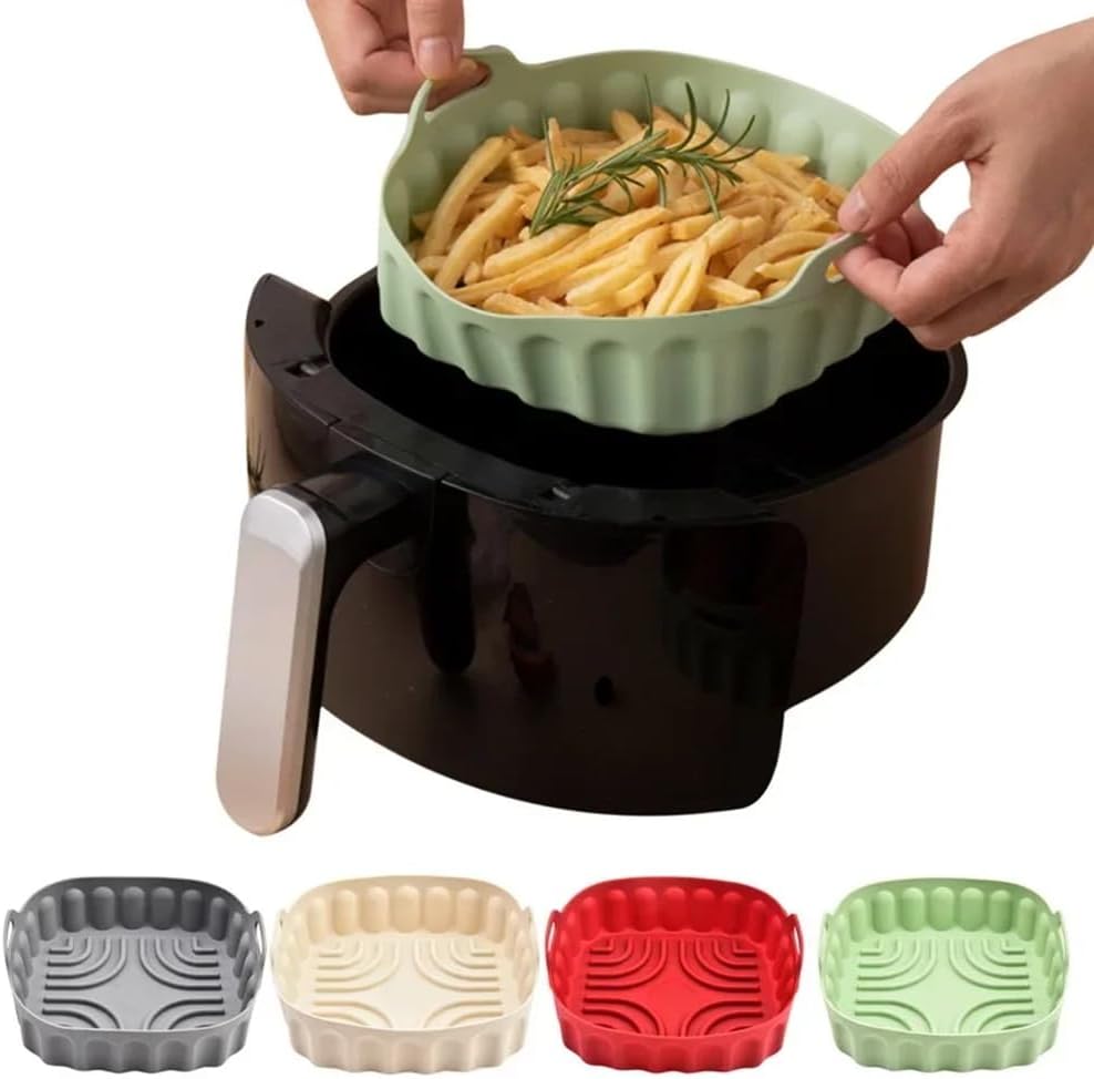 HAEGER Reusable Silicone Air Fryer & Baking Tray – Square, Microwave & Oven Safe – SB-200.002A