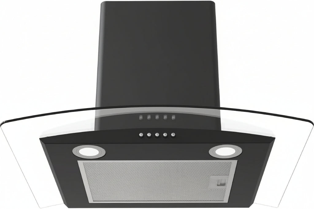شفاط مدخنة زجاجي منحني كوين شيف WG1070B 70 سم أسود