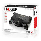 HAEGER Contact Grill Baltimore – 1900W, Dual Non-Stick Plates, 180º Opening, GR-190.008A