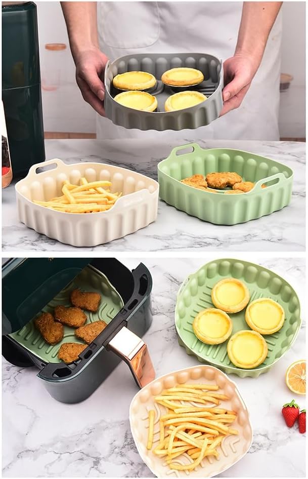 HAEGER Reusable Silicone Air Fryer & Baking Tray – Square, Microwave & Oven Safe – SB-200.002A