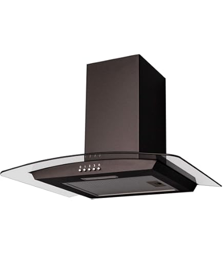 شفاط مدخنة زجاجي منحني كوين شيف WG1070B 70 سم أسود