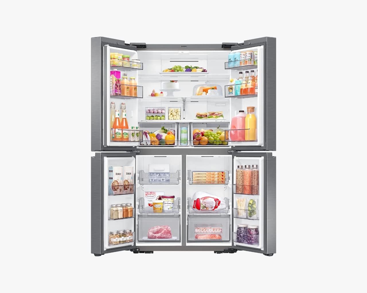 Samsung refrigerator 4 doors, Inverter, RF59A7010SL, Silver