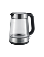 Kenwood Kettle Cordless Electric Glass 1.7L – 2200W, Auto Shut-Off, Removable Mesh Filter, Clear/Silver/Black, ZJG08.000CL