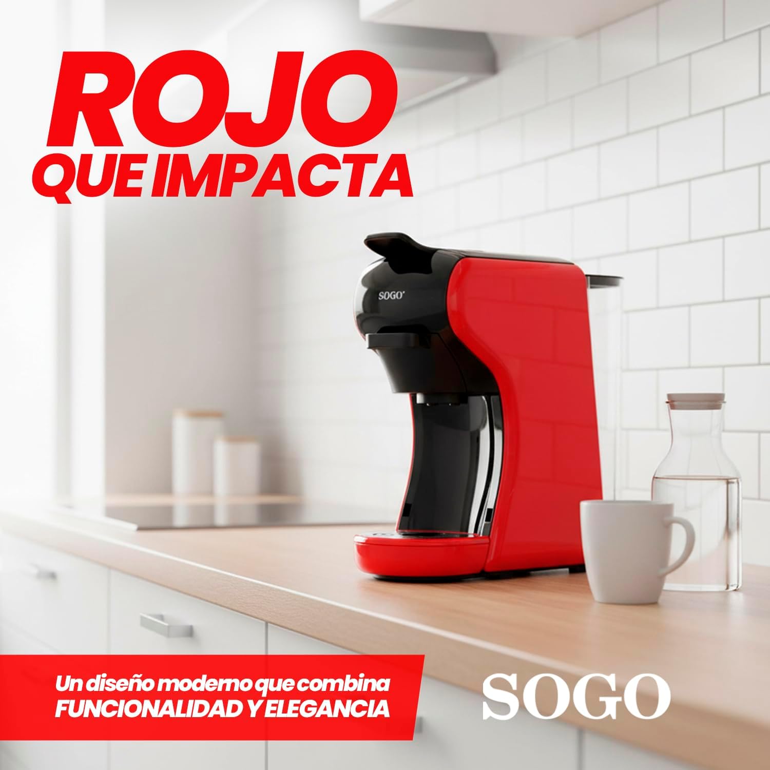 SOGO 3-in-1 Espresso Maker – 19 Bar, 0.6L, Multi-Capsule Compatible | CAF-SS-5675-R