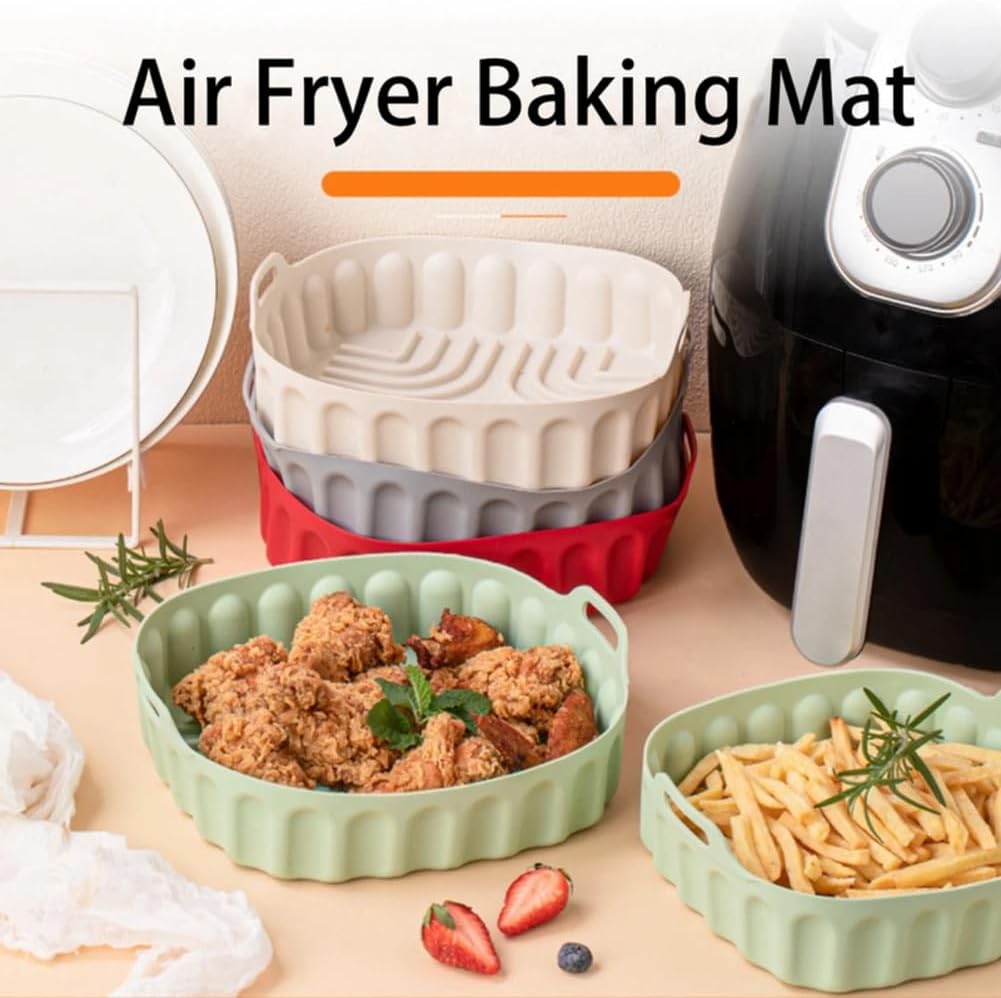 HAEGER Reusable Silicone Air Fryer & Baking Tray – Square, Microwave & Oven Safe – SB-200.002A