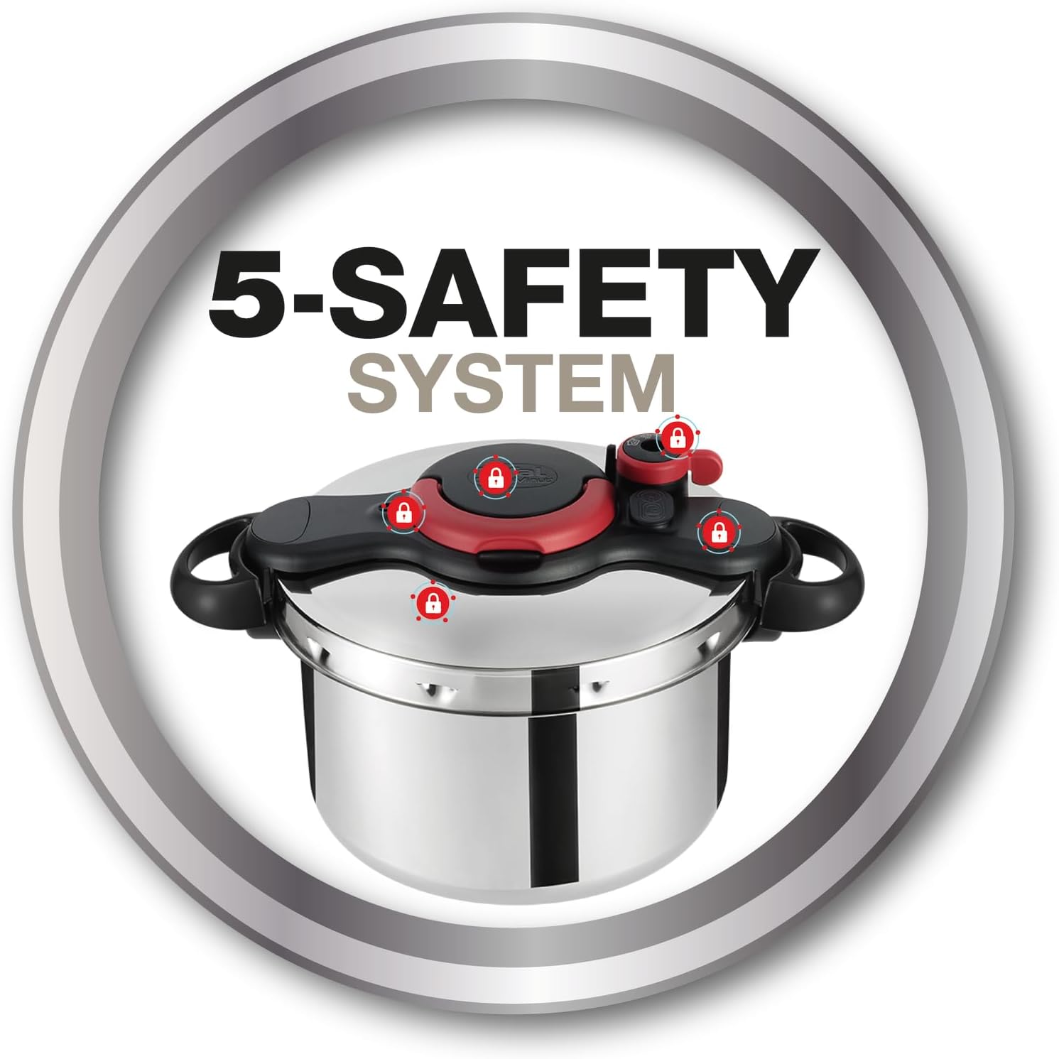 Tefal Pressure Cooker ClipsoMinut' Easy 6L | Stainless Steel, Induction Compatible | P4620768
