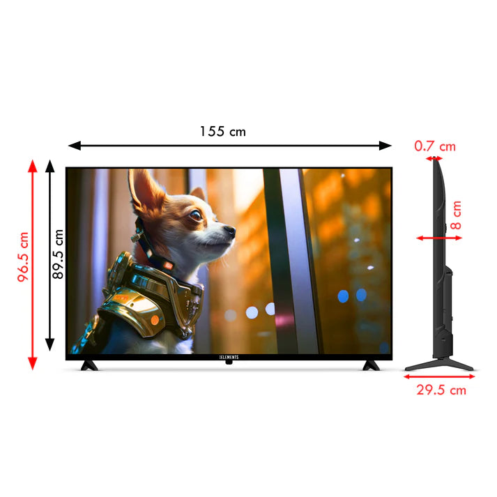 تلفزيون KB ELEMENTS الذكي QLED 4K مقاس 70 بوصة بنظام WebOS، تصميم بدون إطار (ELT70WQ8DE)