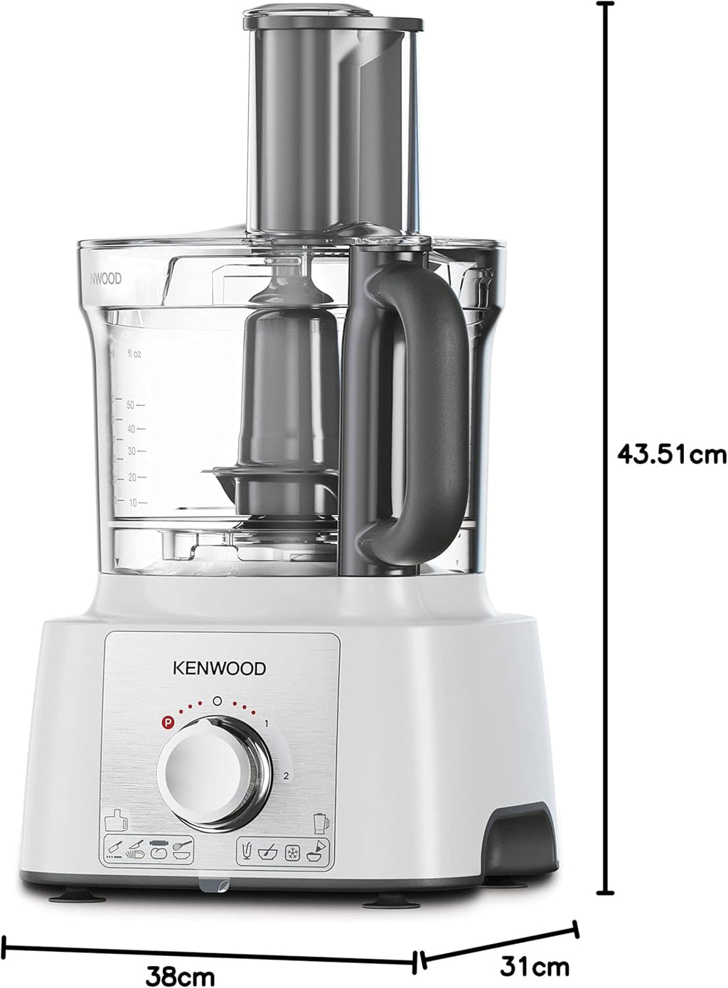 Kenwood Food Processor Multi-Functional  1000W | 3L Bowl, Blender, Grinder & Whisk | FDP65.400WH