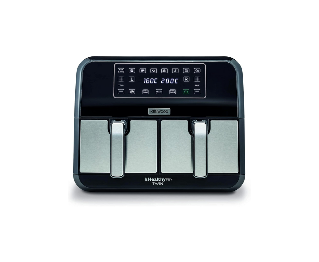 Kenwood Air Fryer 8L Healthy Fry Dual Basket – 1700W, Touchscreen, Sync Cook, Matte Black | HFM75.000MB