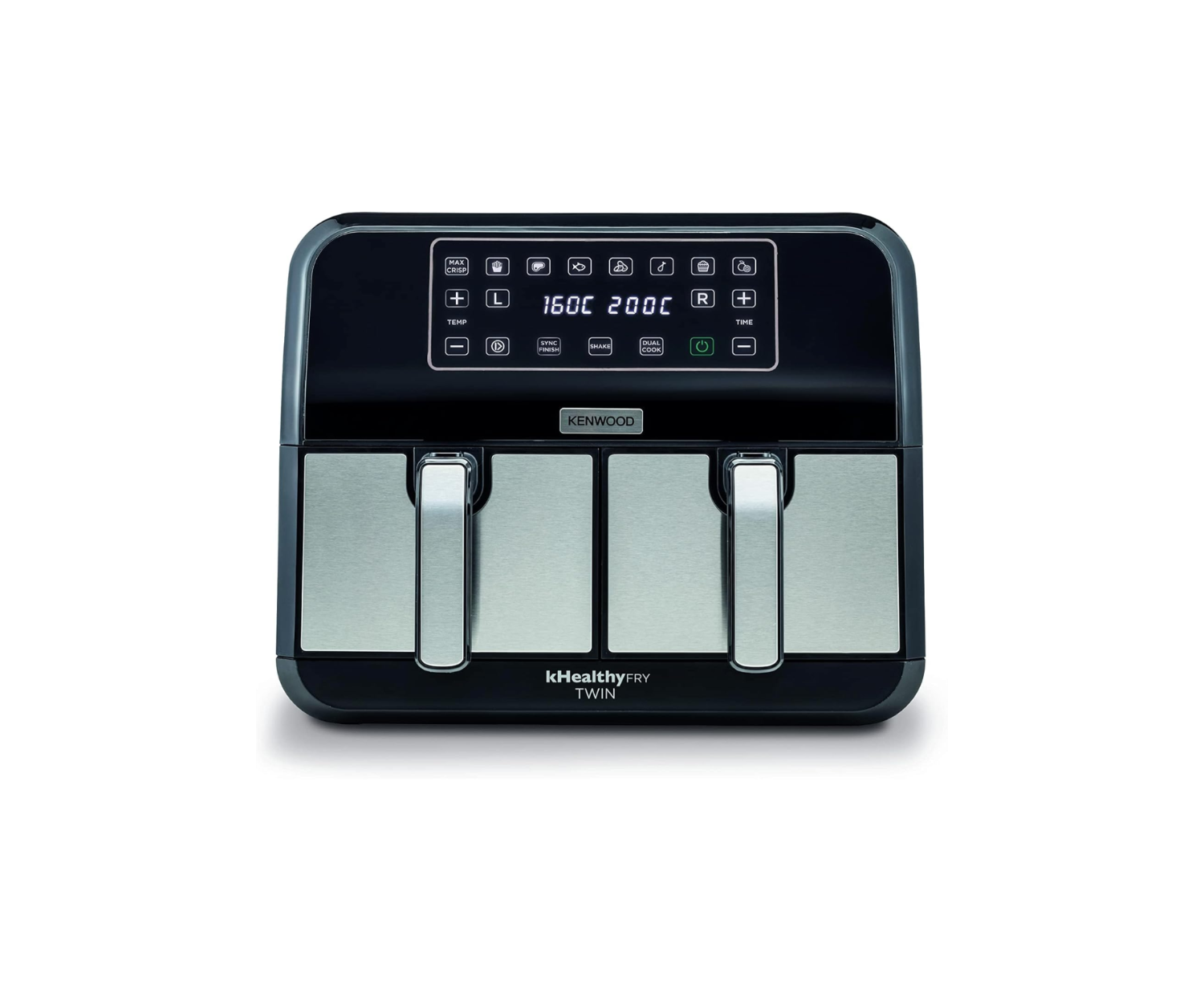 Kenwood Air Fryer 8L Healthy Fry Dual Basket – 1700W, Touchscreen, Sync Cook, Matte Black | HFM75.000MB