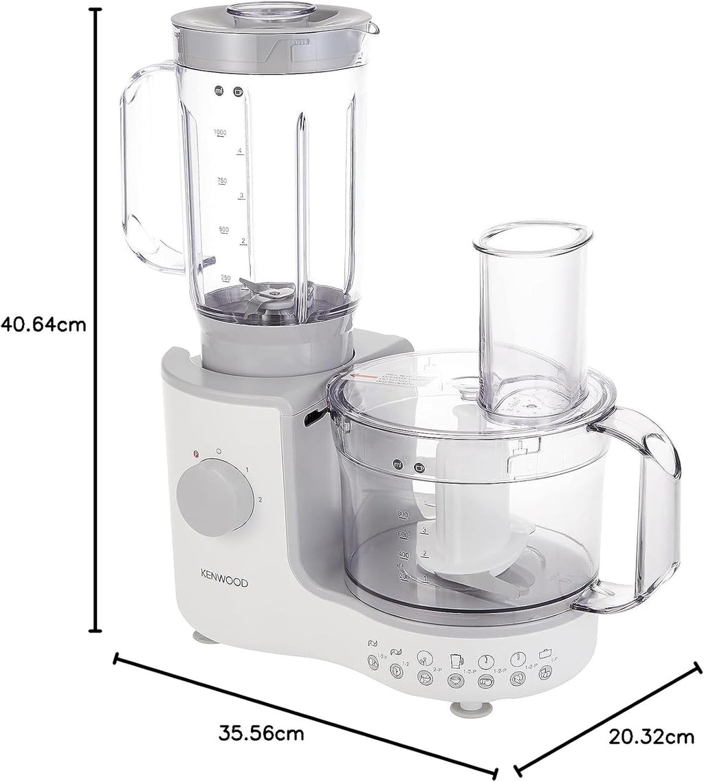 Kenwood Food Processor + Blender 600W | 1.4L Bowl, 2 Speeds + Pulse | FP190