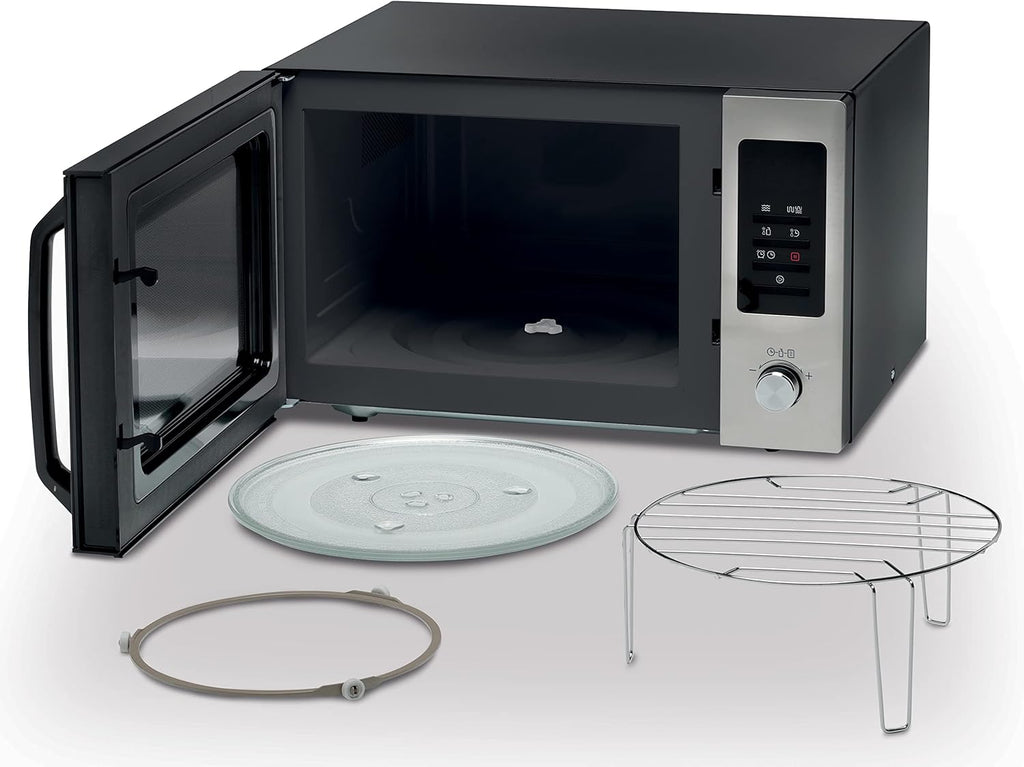 Kenwood Microwave Oven with Grill 30L – 1000W, Digital Display, 5 Power Levels, Auto Menu, Defrost, Black/Silver | MWM30.000BK