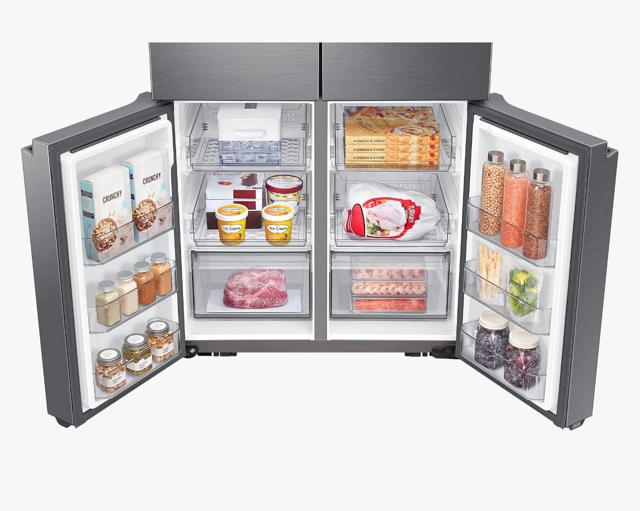 Samsung refrigerator 4 doors, Inverter, RF59A7010SL, Silver