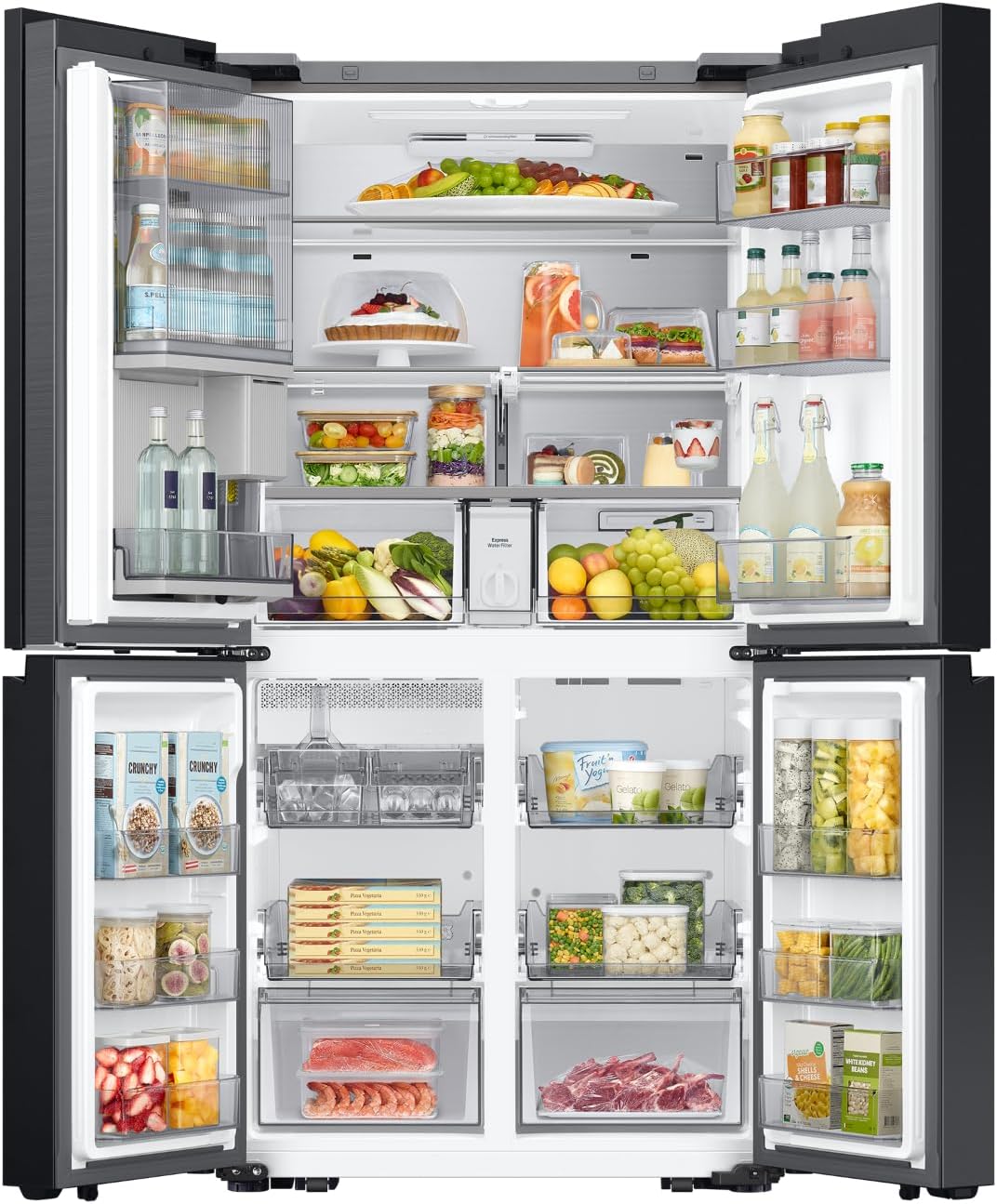 Samsung Refrigerator 4 Doors, Bespoke , RF65DB975E22AE, 548 Liters, Black