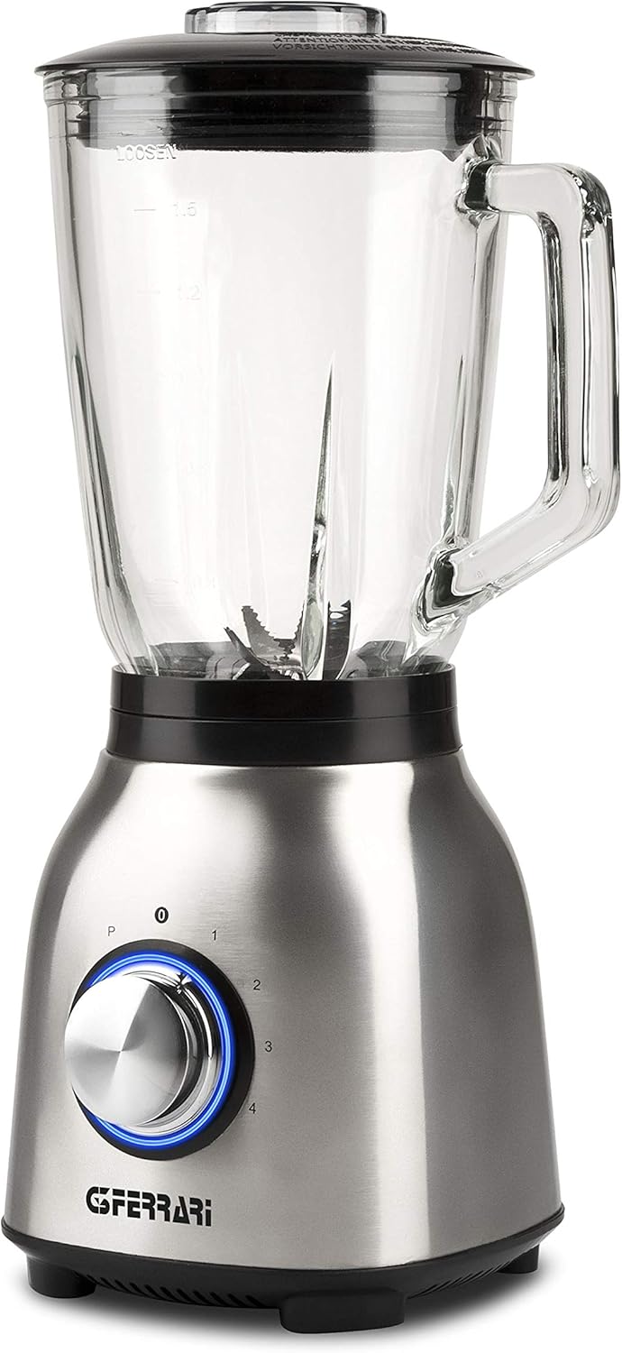 G3 Ferrari Blender Vortice 1000W – 1.5L Glass Bowl, Ice Crusher, Stainless Steel G20098