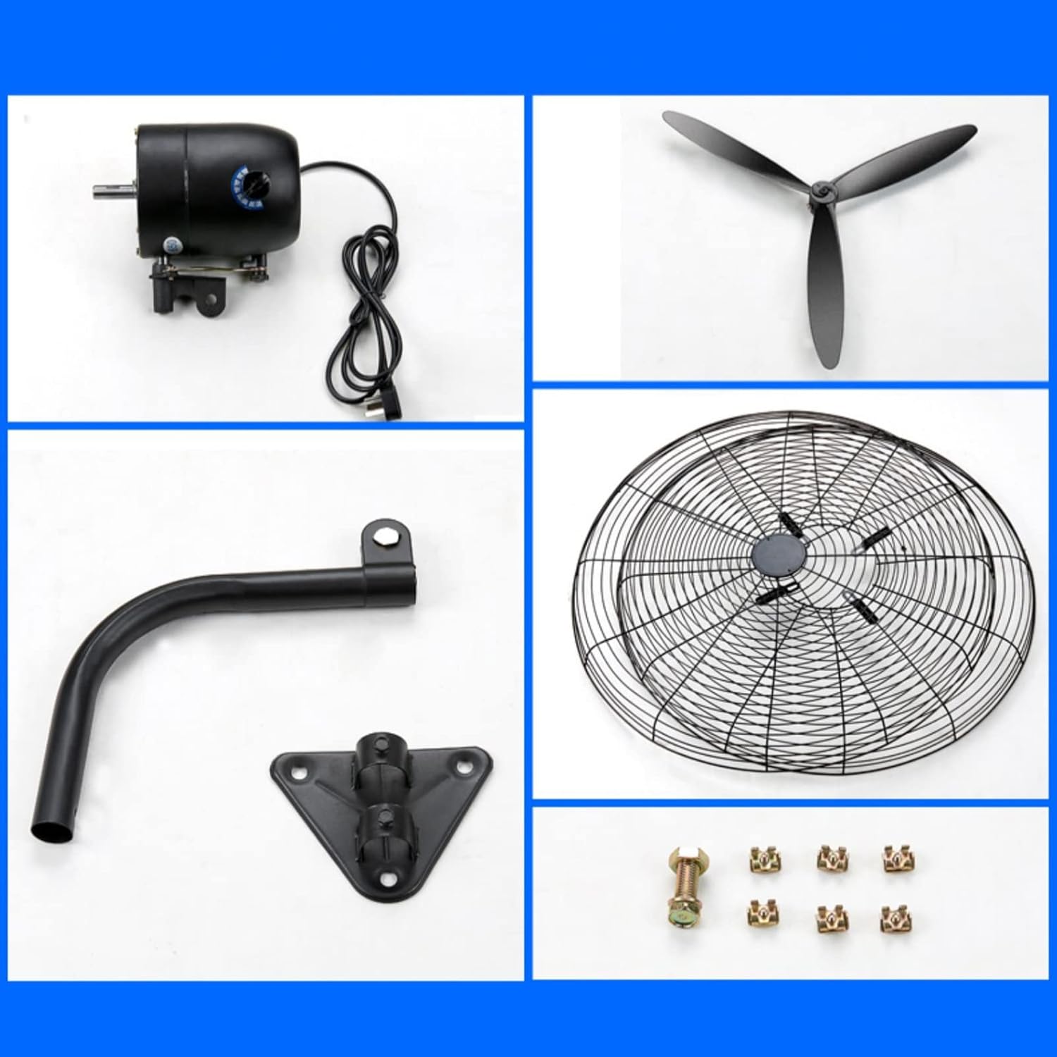 Farco Wall Fan 26" Industrial – 140W, 3 Speeds, Copper Motor, Black – FW-650