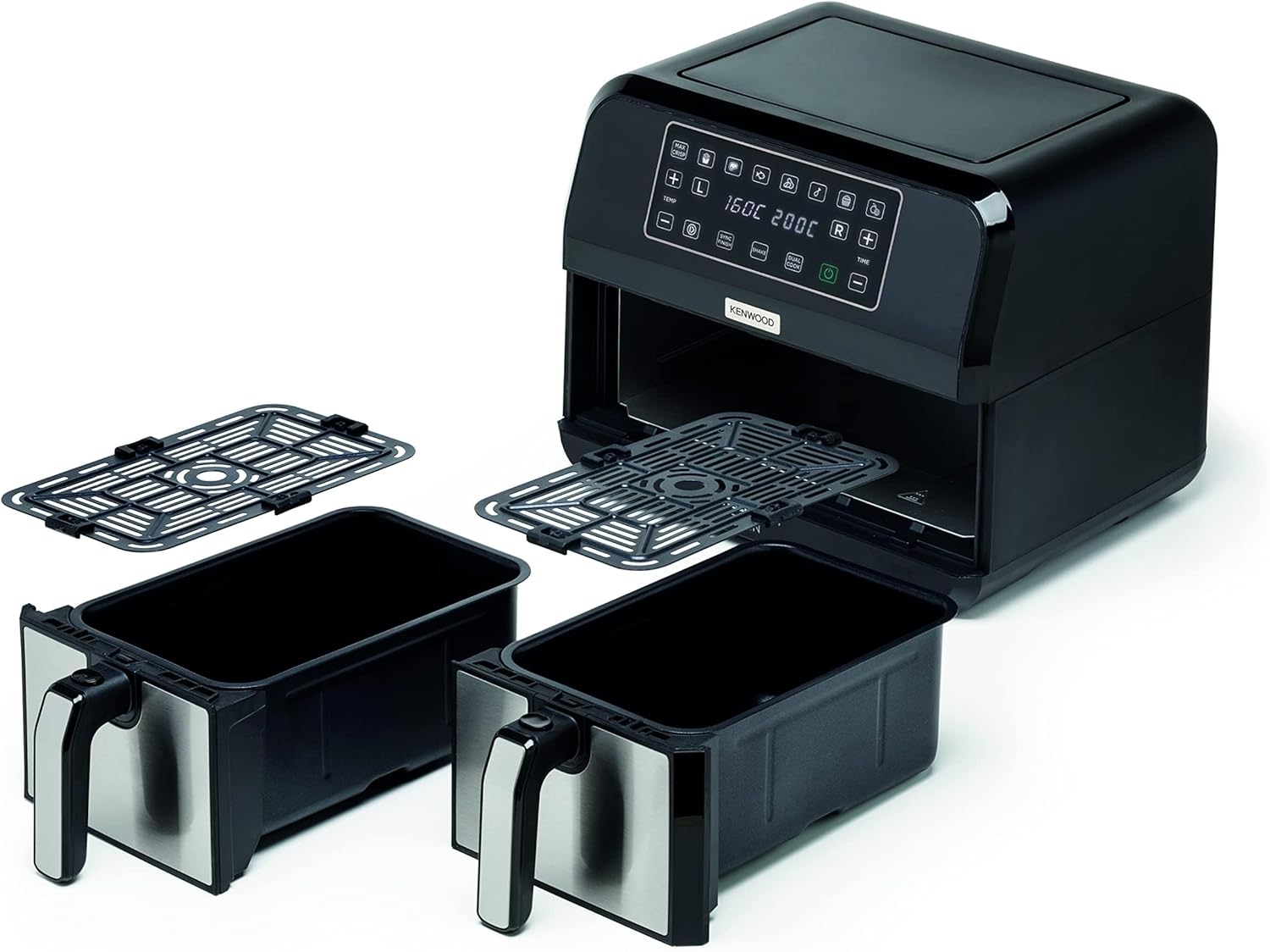 Kenwood Air Fryer 8L Healthy Fry Dual Basket – 1700W, Touchscreen, Sync Cook, Matte Black | HFM75.000MB