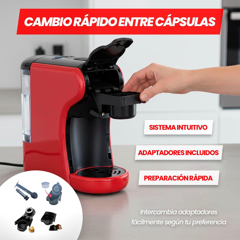 SOGO 3-in-1 Espresso Maker – 19 Bar, 0.6L, Multi-Capsule Compatible | CAF-SS-5675-R