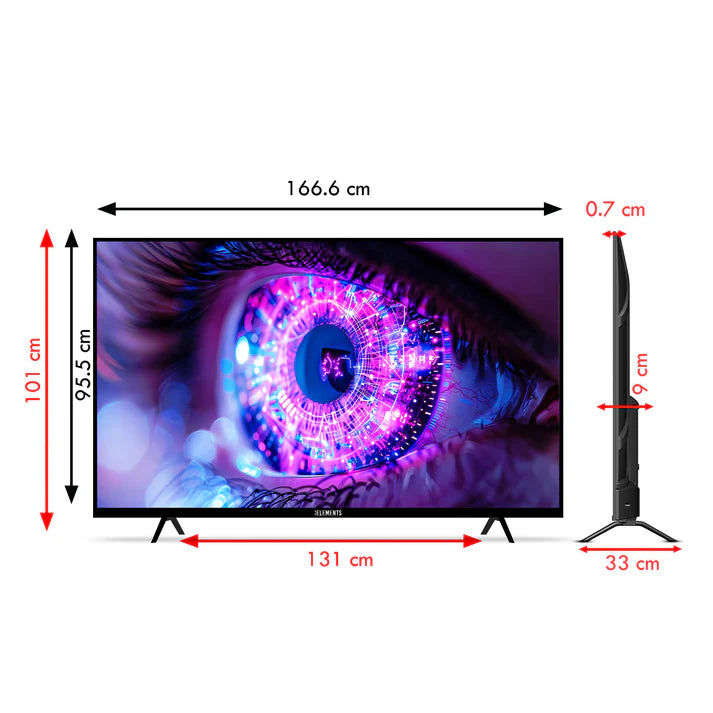 تلفزيون KB ELEMENTS الذكي QLED 4K مقاس 75 بوصة بنظام WebOS، تصميم بدون إطار (ELT75WQ8DE)