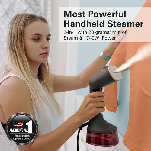 Hamilton Beach Garment Steamer 1700W - 4 Steam Settings, 1.7L Tank, 11590-ME
