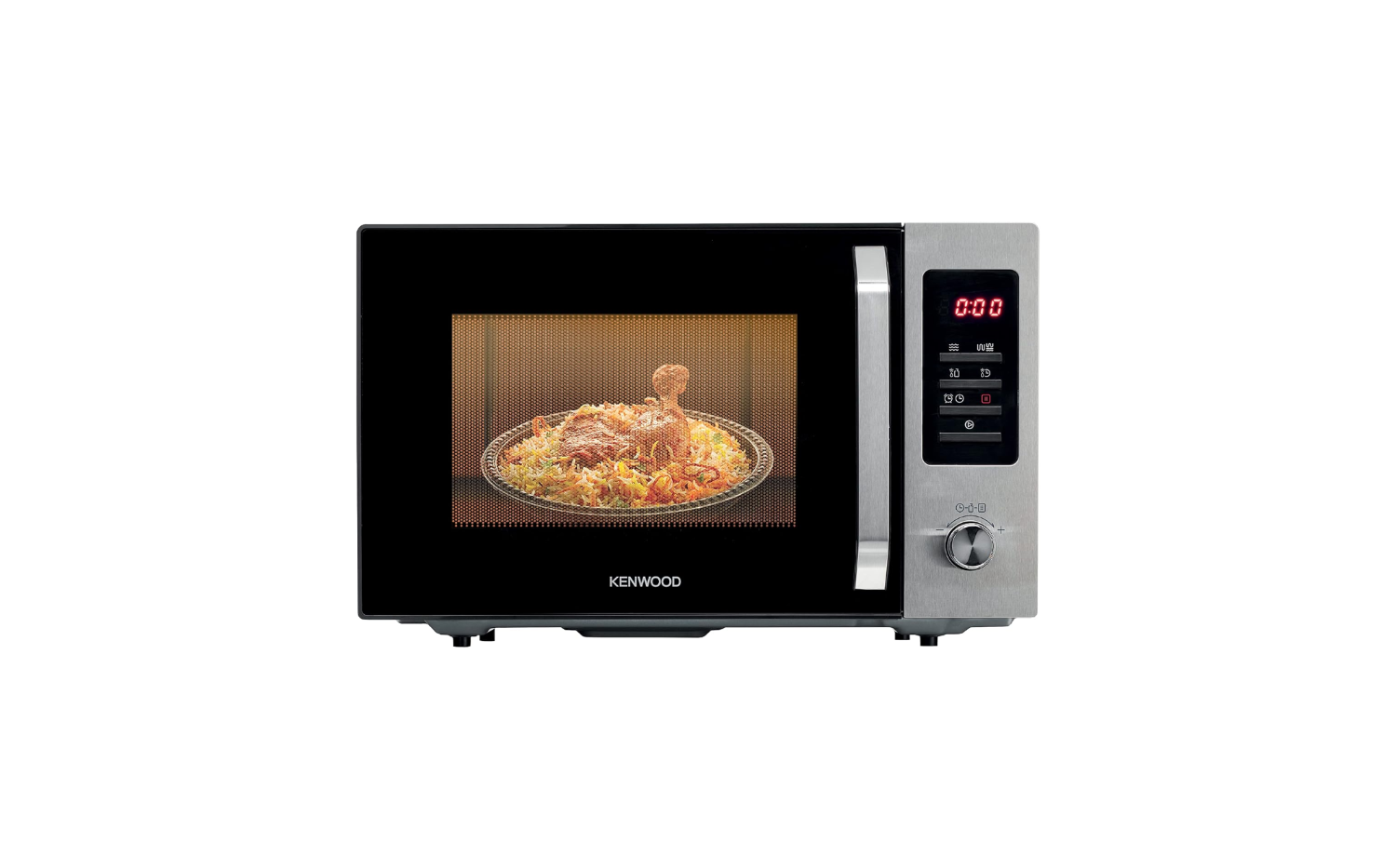 Kenwood Microwave Oven with Grill 30L – 1000W, Digital Display, 5 Power Levels, Auto Menu, Defrost, Black/Silver | MWM30.000BK