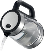 Kenwood Kettle Cordless Electric Glass 1.7L – 2200W, Auto Shut-Off, Removable Mesh Filter, Clear/Silver/Black, ZJG08.000CL