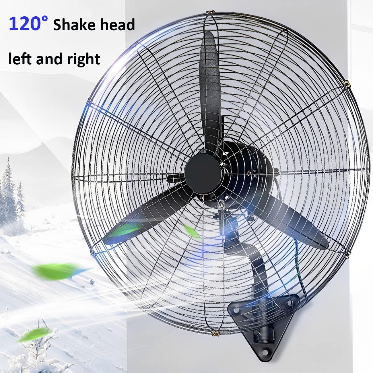Farco Wall Fan 26" Industrial – 140W, 3 Speeds, Copper Motor, Black – FW-650