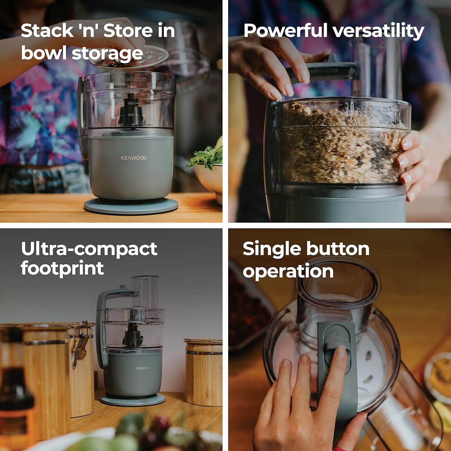 Kenwood Food Processor & Chopper MultiPro Go 2-in-1 650W | 1.3L, 360° Express Serve | FDP22.130GY