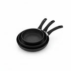 Mirage Black Forged Granite Coated Frying Pan Set 3 Pcs | M-FFP2028
