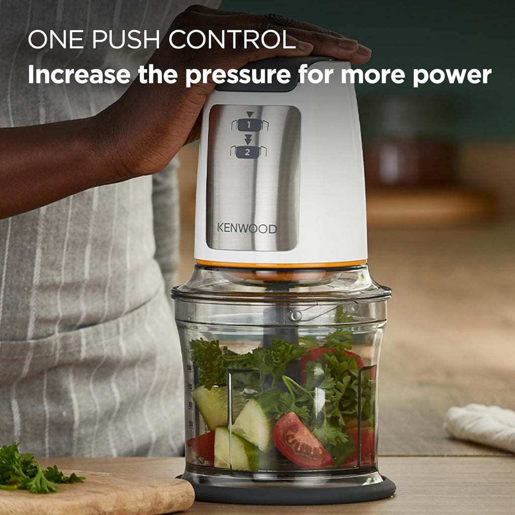 Kenwood Electric Food Chopper 500W | 2x500ml Bowls, Quad Blade, Mayo Attachment, Ice Crush | CHP61.200WH