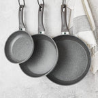 Mirage Grey Forged Granite Coated Frying Pan Set 3 Pcs | M-FFP2028