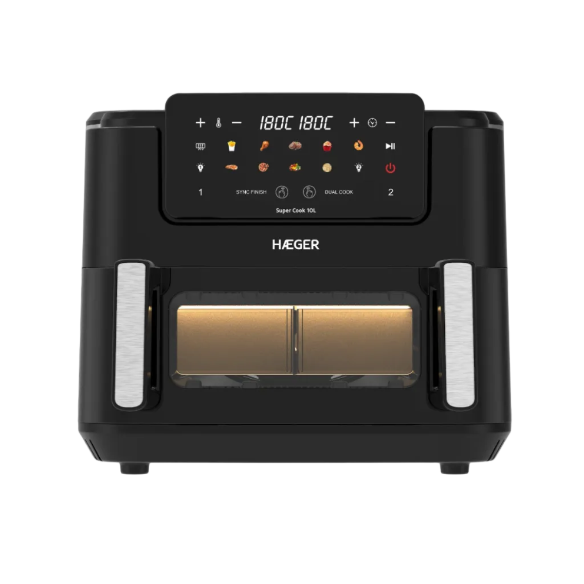 Haeger Air Fryer 10L  2 Drawers Super Cook Digital –, 2600W, 10 Programs, Touchscreen, 80–200°C, AF-D10.010B