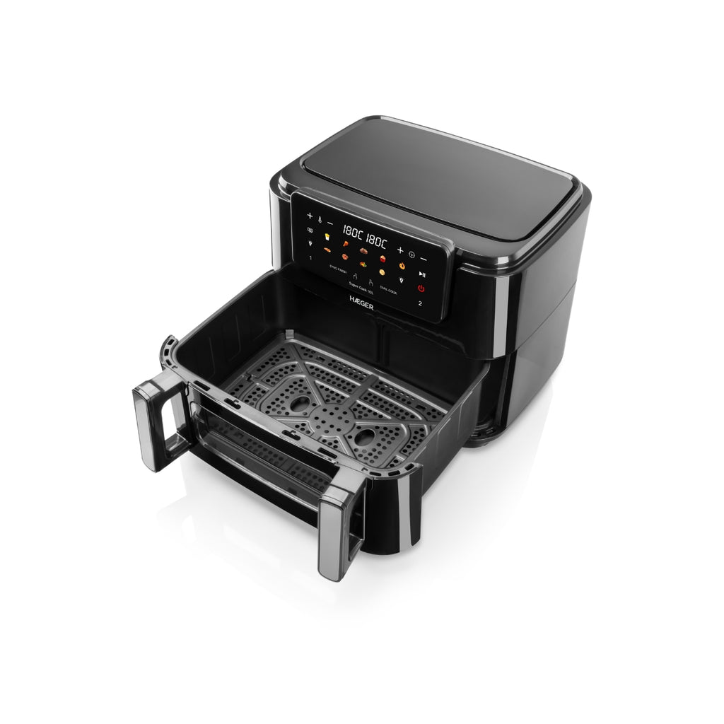 Haeger Air Fryer 10L  2 Drawers Super Cook Digital –, 2600W, 10 Programs, Touchscreen, 80–200°C, AF-D10.010B