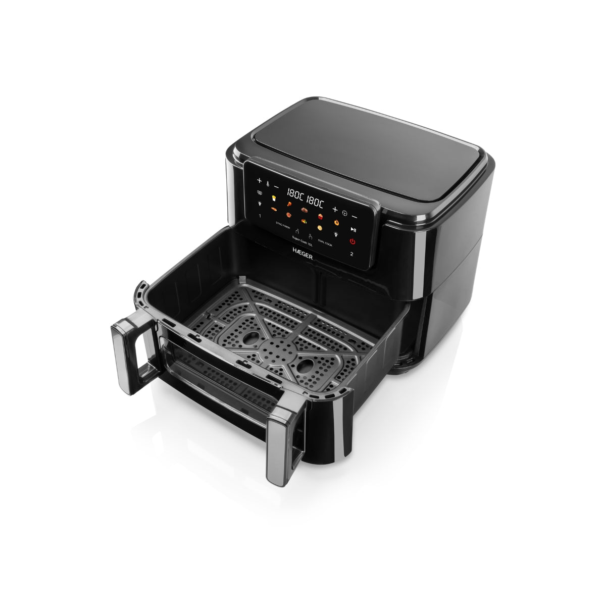 Haeger Air Fryer 10L  2 Drawers Super Cook Digital –, 2600W, 10 Programs, Touchscreen, 80–200°C, AF-D10.010B