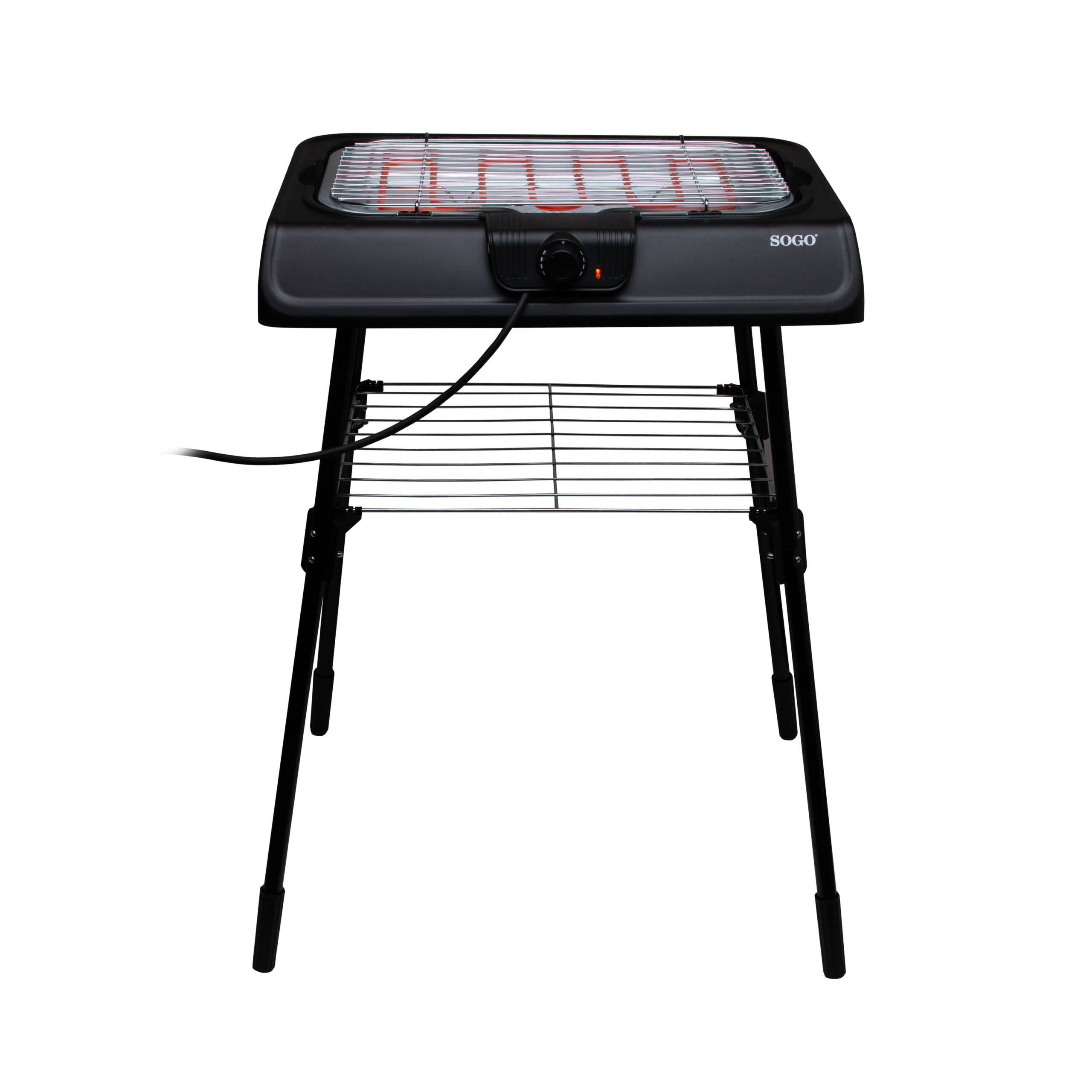 SOGO Electric Barbecue Grill 2-in-1  – 2000W, 41.4x23.9cm, Freestanding or Tabletop – BAR-SS-10381