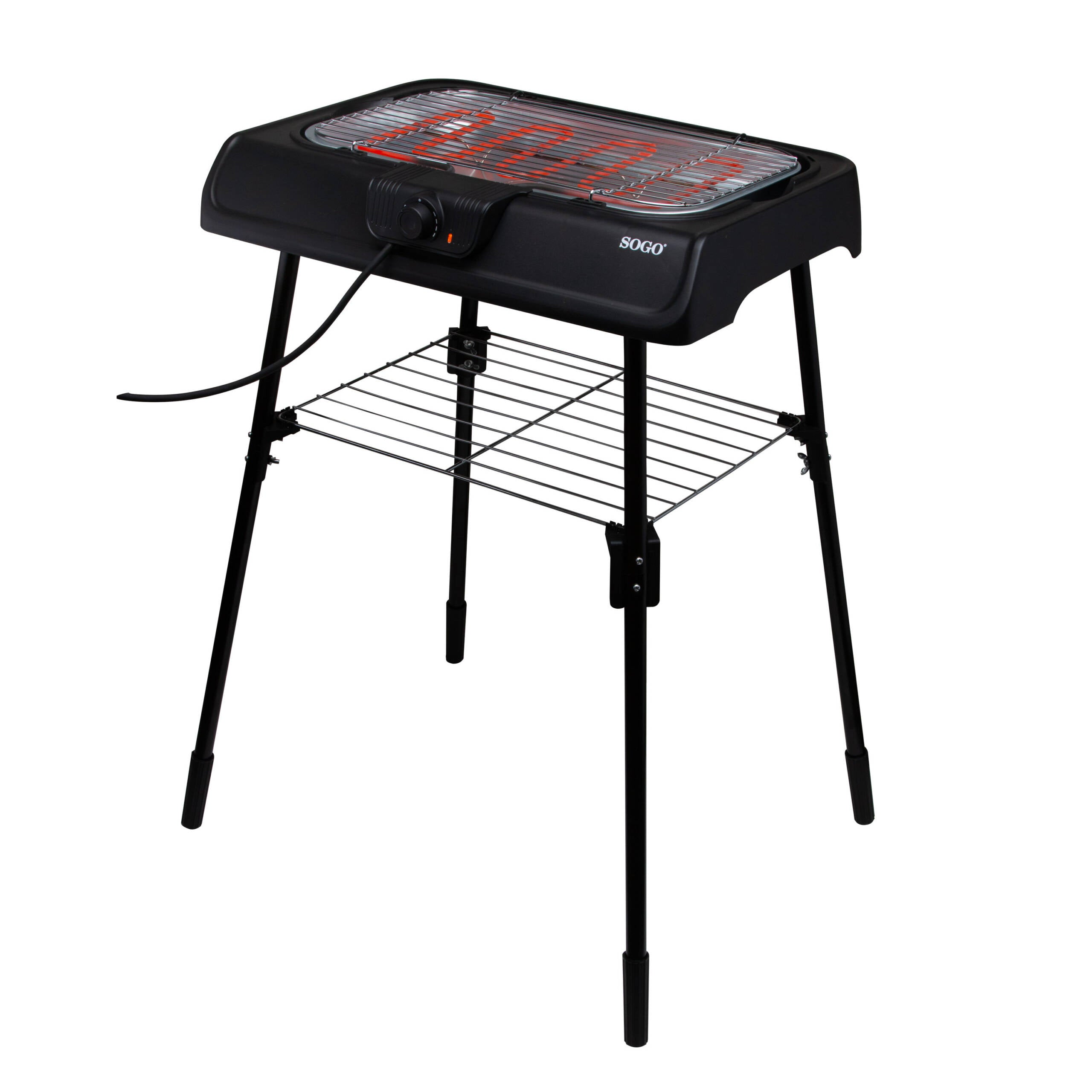 SOGO Electric Barbecue Grill 2-in-1  – 2000W, 41.4x23.9cm, Freestanding or Tabletop – BAR-SS-10381